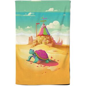 Warren Reed - Designer Turtle On A Beach Holiday Tea Towel in Yellow Yellow Warren Reed - Designer Turtle On A Beach Holiday Tea Towel in Yellow Yellow