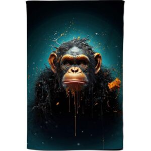 Warren Reed - Designer Monkey Face Splashart Blue Tea Towel Blue Warren Reed - Designer Monkey Face Splashart Blue Tea Towel Blue