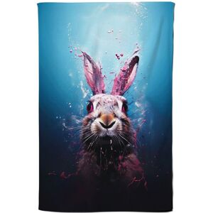 Warren Reed - Designer Rabbit Face Splashart Tea Towel in Blue Blue Warren Reed - Designer Rabbit Face Splashart Tea Towel in Blue Blue