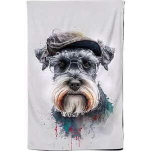 Warren Reed - Designer Miniature Schnauzer Dog Splashart Tea Towel Multicolor Warren Reed - Designer Miniature Schnauzer Dog Splashart Tea Towel Multicolor