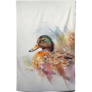 Warren Reed - Designer Mallard Watercolour Tea Towel in Brown Brown Warren Reed - Designer Mallard Watercolour Tea Towel in Brown Brown