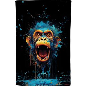 Warren Reed - Designer Crazy Monkey face Splashart Tea Towel in Blue Blue Warren Reed - Designer Crazy Monkey face Splashart Tea Towel in Blue Blue