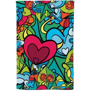 Warren Reed - Designer Hippie Psychedelic Pattern Tea Towel in Blue Blue Warren Reed - Designer Hippie Psychedelic Pattern Tea Towel in Blue Blue