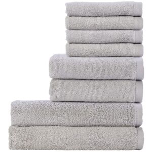 CHRISTY 'Cirrus' Lightweight Fluffy Softloft Cotton 8 Piece Towel Bundle in Light Grey Light Grey CHRISTY 'Cirrus' Lightweight Fluffy Softloft Cotton 8 Piece Towel Bundle in Light Grey Light Grey