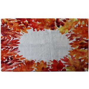 Benjamin Tate Design Circled Autumn Leaves Soft Bath Towel in Red Red Benjamin Tate Design Circled Autumn Leaves Soft Bath Towel in Red Red