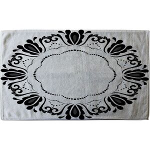 Benjamin Tate Design Decorative Floral Element Soft Bath Towel in Black Black Benjamin Tate Design Decorative Floral Element Soft Bath Towel in Black Black
