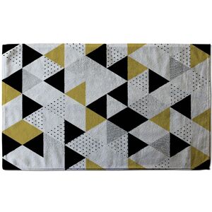 Benjamin Tate Design Gold & Black Geometric Triangles Soft Bath Towel in Yellow Yellow Benjamin Tate Design Gold & Black Geometric Triangles Soft Bath Towel in Yellow Yellow