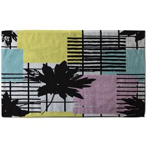 Benjamin Tate Design Geometric Shape & Leaf Print Soft Bath Towel in Yellow Yellow Benjamin Tate Design Geometric Shape & Leaf Print Soft Bath Towel in Yellow Yellow