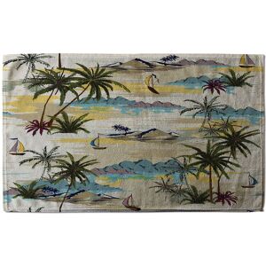 Benjamin Tate Design Palm & Sailboats Soft Bath Towel in Yellow Yellow Benjamin Tate Design Palm & Sailboats Soft Bath Towel in Yellow Yellow