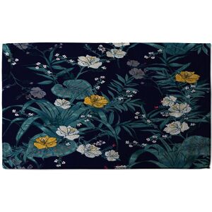 Benjamin Tate Design Blue & Yellow Flowers Soft Bath Towel in Green Green Benjamin Tate Design Blue & Yellow Flowers Soft Bath Towel in Green Green