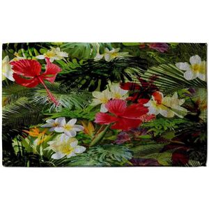 Benjamin Tate Design Tropical Foliage Soft Bath Towel in White White Benjamin Tate Design Tropical Foliage Soft Bath Towel in White White