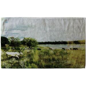 Benjamin Tate Design Vintage Cow Soft Bath Towel in Green Green Benjamin Tate Design Vintage Cow Soft Bath Towel in Green Green