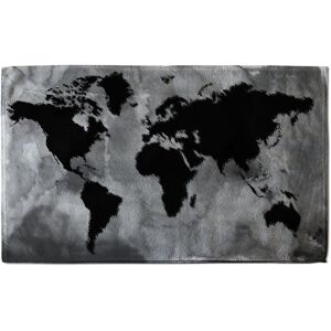 Benjamin Tate Design Black & White World Map Soft Bath Towel in Blue Blue Benjamin Tate Design Black & White World Map Soft Bath Towel in Blue Blue