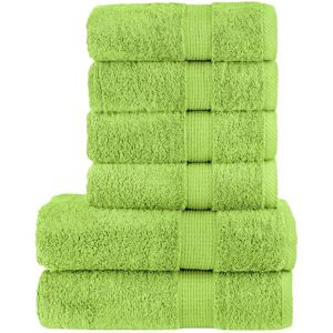 Berkfield Home 6 Piece Premium Towel Set SOLUND Apple Green 600 gsm Green Berkfield Home 6 Piece Premium Towel Set SOLUND Apple Green 600 gsm Green