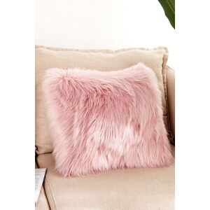 Living and Home Fluffy Faux Wool Pink Cushion Cover Pink Living and Home Fluffy Faux Wool Pink Cushion Cover Pink