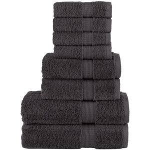 Berkfield Home 8 Piece Premium Towel Set SOLUND Anthracite 600 gsm in Black Black Berkfield Home 8 Piece Premium Towel Set SOLUND Anthracite 600 gsm in Black Black