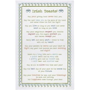 Ulster Weavers 'Irish Toasts' Irish Heritage 100% Cotton Tea Towel in Green Green Ulster Weavers 'Irish Toasts' Irish Heritage 100% Cotton Tea Towel in Green Green