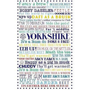 Ulster Weavers 'Yorkshire Born & Bred' Classic Print 100% Cotton Tea Towel in Blue Blue Ulster Weavers 'Yorkshire Born & Bred' Classic Print 100% Cotton Tea Towel in Blue Blue