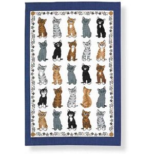 Ulster Weavers 'Kittens Arrived' Animal Print 100% Cotton Tea Towel in Blue Blue Ulster Weavers 'Kittens Arrived' Animal Print 100% Cotton Tea Towel in Blue Blue