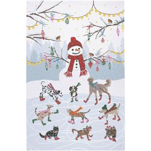 Ulster Weavers 'Ice Skating Animals' 100% Cotton Christmas Tea Towel in Blue Blue Ulster Weavers 'Ice Skating Animals' 100% Cotton Christmas Tea Towel in Blue Blue