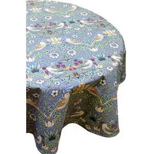Le Chateau Textiles William Morris Blue Strawberry Thief Fabric Circle Tablecloth - Tablecloth Le Chateau Textiles William Morris Blue Strawberry Thief Fabric Circle Tablecloth - Tablecloth