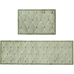 JVL Mega Doormat & Runner - Geo in Green Size: 150 cm x 100 cm Green 150 cm x 100 cm JVL Mega Doormat & Runner - Geo in Green Size: 150 cm x 100 cm Green 150 cm x 100 cm