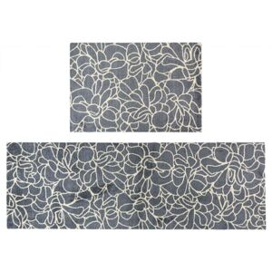 JVL Mega Doormat & Runner - Floral in Blue Size: 150 cm x 100 cm Blue 150 cm x 100 cm JVL Mega Doormat & Runner - Floral in Blue Size: 150 cm x 100 cm Blue 150 cm x 100 cm