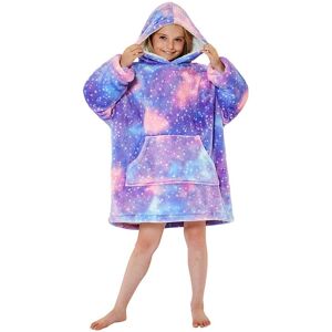 Just Essentials Galaxy Print Oversized Sherpa Fleece Hooded Blanket Wearable Throw in Lilac Lilac One Size Just Essentials Galaxy Print Oversized Sherpa Fleece Hooded Blanket Wearable Throw in Lilac Lilac One Size
