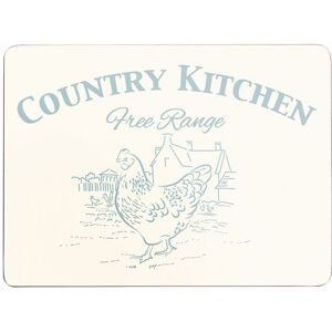Orsina Country Kitchen Set of Four Cork Placemats, Durable Heat-Resistant Table Mats with Farmhouse Design in White White Orsina Country Kitchen Set of Four Cork Placemats, Durable Heat-Resistant Table Mats with Farmhouse Design in White White