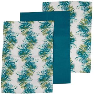 Premier Housewares Set of 3 Winter Palm Cotton Tea Towels - Tea Towels Premier Housewares Set of 3 Winter Palm Cotton Tea Towels - Tea Towels