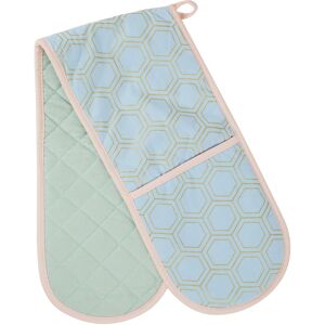 Orsina Double Oven Glove, Art Deco-Inspired Pattern With Quilted Heat-Resistant Fabric, Provides Safe Handling in Blue Blue Orsina Double Oven Glove, Art Deco-Inspired Pattern With Quilted Heat-Resistant Fabric, Provides Safe Handling in Blue Blue