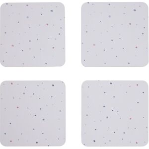 Orsina Set Of Four Coasters, Contemporary Heat Resistant Drink Mats, Stylish Speckled Design Tableware in White White Orsina Set Of Four Coasters, Contemporary Heat Resistant Drink Mats, Stylish Speckled Design Tableware in White White