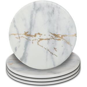 Premier Housewares White Grey Marble Coasters Set of 4 - Coasters Premier Housewares White Grey Marble Coasters Set of 4 - Coasters
