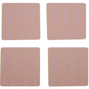 Orsina Set Of Four Blue Coasters, Contemporary Heat Resistant Drink Mats, Stylish Stainless Steel Foil Accent in Pink Pink Orsina Set Of Four Blue Coasters, Contemporary Heat Resistant Drink Mats, Stylish Stainless Steel Foil Accent in Pink Pink