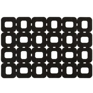 Orsina Set of Two Black Felt Block Design Placemats, Durable Heat-Resistant Table Mats for Dining Black Orsina Set of Two Black Felt Block Design Placemats, Durable Heat-Resistant Table Mats for Dining Black