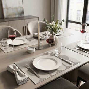 Orsina PVC Placemats Set Of Four Silver Pvc Stemware Design Placemats Silver Orsina PVC Placemats Set Of Four Silver Pvc Stemware Design Placemats Silver