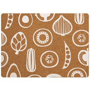 Orsina Set of Four Cork Rectangular Placemats, Durable Heat-Resistant Table Mats with White Vegetable Outline Design Multicolor Orsina Set of Four Cork Rectangular Placemats, Durable Heat-Resistant Table Mats with White Vegetable Outline Design Multicolor