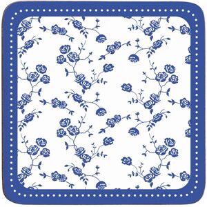 Orsina Set of Four Blue Rose Coasters, Durable Heat-Resistant Cork Table Mats with Elegant Floral Design Blue Orsina Set of Four Blue Rose Coasters, Durable Heat-Resistant Cork Table Mats with Elegant Floral Design Blue