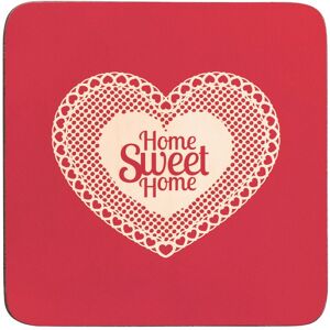 Orsina Set Of Four Home Sweet Home Cork Coasters in Red Red Orsina Set Of Four Home Sweet Home Cork Coasters in Red Red