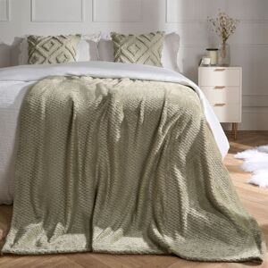 Dreamscene - Luxury Large Waffle Mink Throw - Light Green - Throw Dreamscene - Luxury Large Waffle Mink Throw - Light Green - Throw