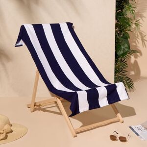 OHS Stripe Towel Bath Quick Dry Summer Travel Microfibre Absorbent Swim in Navy Navy OHS Stripe Towel Bath Quick Dry Summer Travel Microfibre Absorbent Swim in Navy Navy
