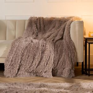 OHS Fluffy Fleece Throw Blanket in Natural Natural OHS Fluffy Fleece Throw Blanket in Natural Natural