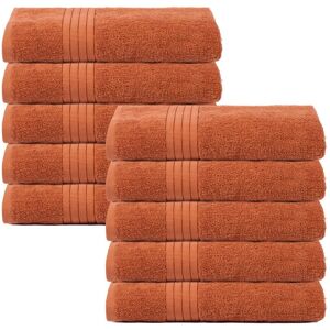 OHS 10 Pack of 100% Cotton Bath Sheet Bathroom Towel in Burnt Orange Burnt Orange Bath Sheet OHS 10 Pack of 100% Cotton Bath Sheet Bathroom Towel in Burnt Orange Burnt Orange Bath Sheet