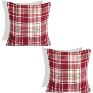 OHS Woven Check Cushion Covers Tartan Pack of 2 Filled Case Pad Set Home in Red Size: 45 cm x 45 cm Red 45 cm x 45 cm OHS Woven Check Cushion Covers Tartan Pack of 2 Filled Case Pad Set Home in Red Size: 45 cm x 45 cm Red 45 cm x 45 cm