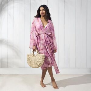 OHS Beach Robe Dressing Gown Pool Cover Up Soft Spa Hotel in Pink Pink One Size OHS Beach Robe Dressing Gown Pool Cover Up Soft Spa Hotel in Pink Pink One Size