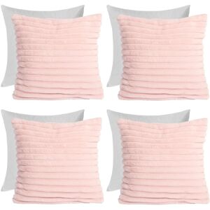 OHS 4 x Faux Fur Thick Rib Filled Cushion Covers in Pink Size: 45 cm x 45 cm Pink 45 cm x 45 cm OHS 4 x Faux Fur Thick Rib Filled Cushion Covers in Pink Size: 45 cm x 45 cm Pink 45 cm x 45 cm
