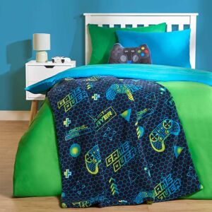 OHS Throw Sherpa Gaming Bed Blanket Fleece Warm Supersoft Gamer in Dark Navy Dark Navy OHS Throw Sherpa Gaming Bed Blanket Fleece Warm Supersoft Gamer in Dark Navy Dark Navy
