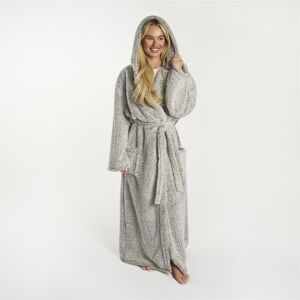 OHS Teddy Marl Full Length Dressing Gown Bathrobe Loungewear in Charcoal Charcoal One Size OHS Teddy Marl Full Length Dressing Gown Bathrobe Loungewear in Charcoal Charcoal One Size