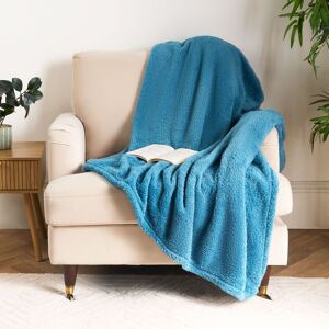 OHS Large Teddy Fleece Throw Blanket in Mid Blue Size: 125 cm x 150 cm Mid Blue 125 cm x 150 cm OHS Large Teddy Fleece Throw Blanket in Mid Blue Size: 125 cm x 150 cm Mid Blue 125 cm x 150 cm