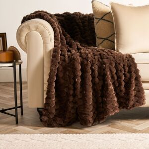 OHS Waffle Throw Over Bed Blanket Faux Fur Soft Warm Fleece - 125 x 150cm in Chocolate Size: 125 cm x 150 cm Chocolate 125 cm x 150 cm OHS Waffle Throw Over Bed Blanket Faux Fur Soft Warm Fleece - 125 x 150cm in Chocolate Size: 125 cm x 150 cm Chocolate 125 cm x 150 cm